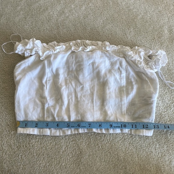 Linen Blend Ruffle detail crop top - Picture 6 of 9